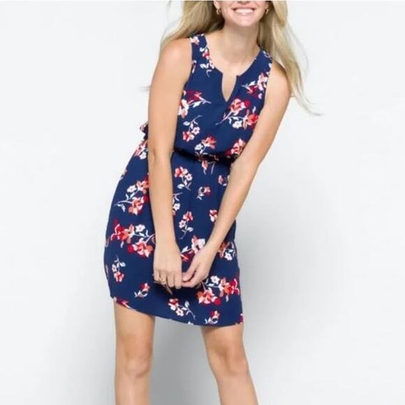 41 HAWTHORN Stitch Fix Trisha Split Neck Dress Blue Women's Size Large - Picture 1 of 14